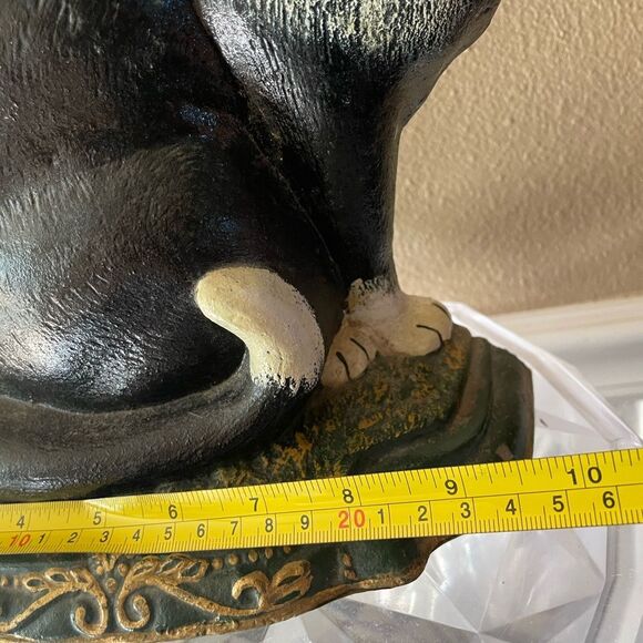 Cast Iron Black and White Cat Door Stopper Large Heavy Vintage Gorgeous! - Picture 13 of 15